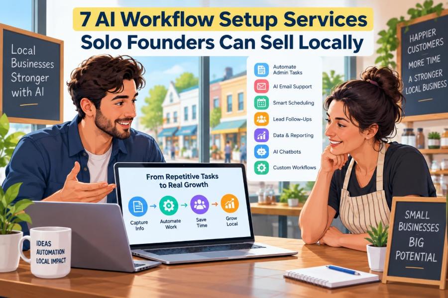🤖 7 AI Workflow Setup Services Solo Founders Can Sell Locally