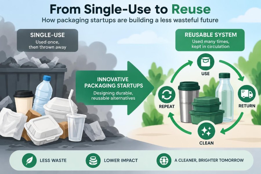 ♻️ How Packaging Startups Replace Single-Use Materials With Reusable Systems