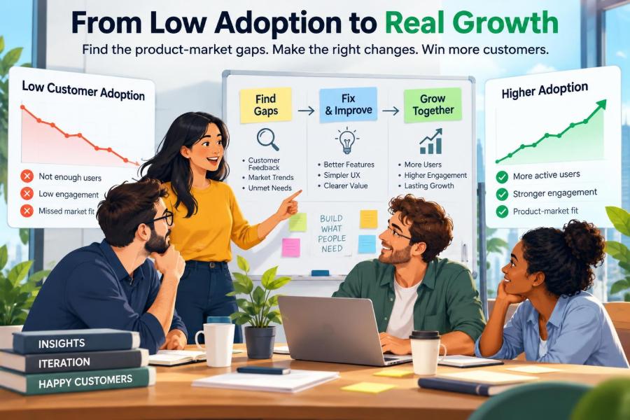 🚀 The Solution to Low Customer Adoption: How Startups Find and Fix Product-Market Gaps