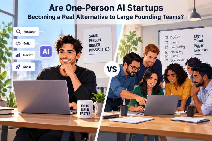 🚀 Are One-Person AI Startups Becoming a Real Alternative to Large Founding Teams?