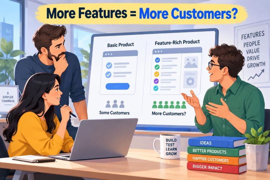 🚀 Does Having More Features Actually Help a Startup Attract More Customers?