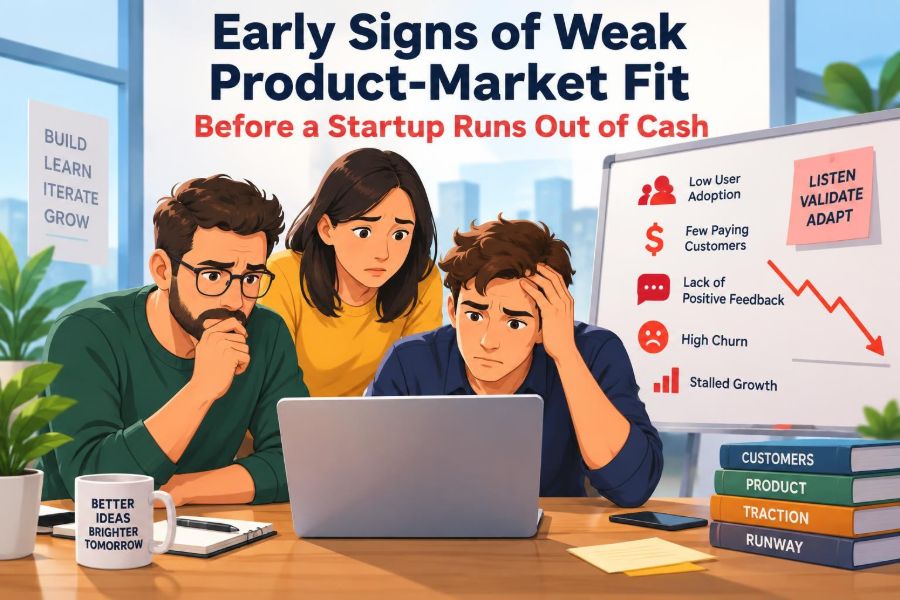 🚀 Early Signs of Weak Product-Market Fit Before a Startup Runs Out of Cash