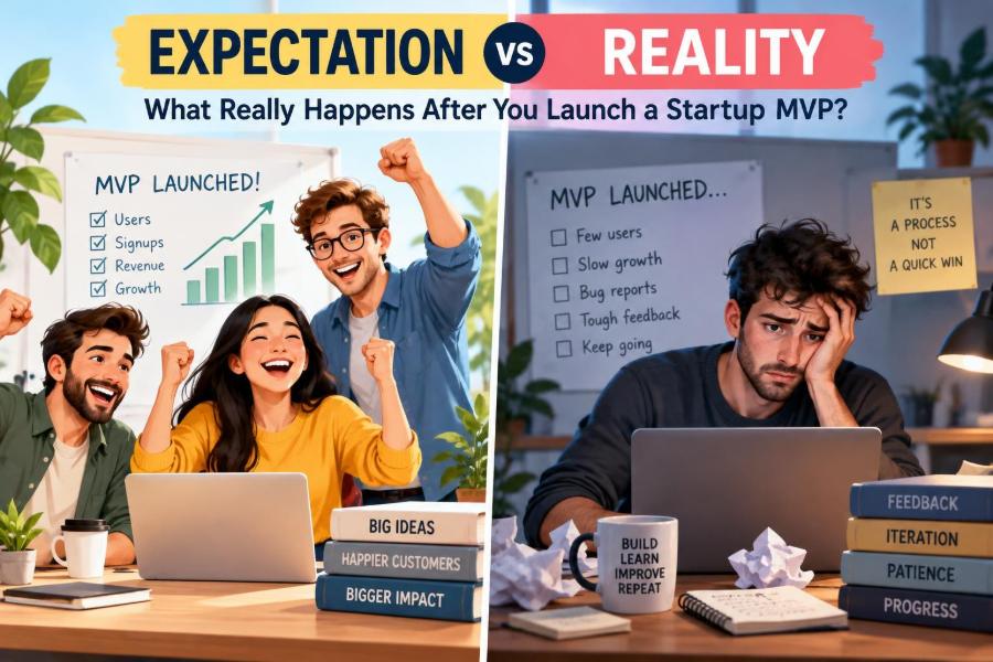🚀 Expectation vs Reality: What Really Happens After You Launch a Startup MVP?