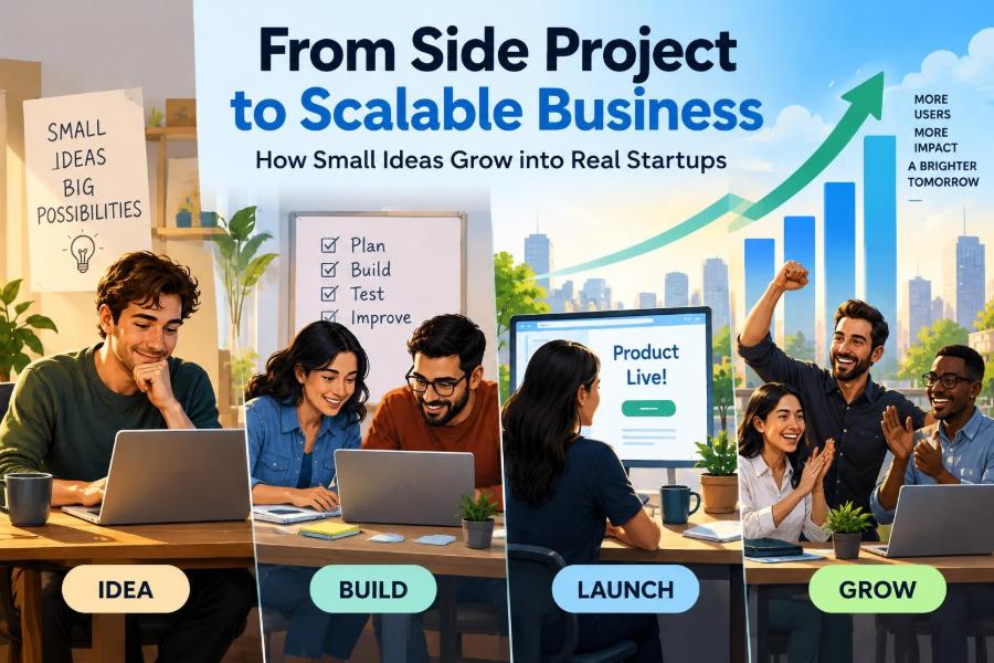 🚀 From Side Project to Scalable Business: How Small Ideas Grow into Real Startups