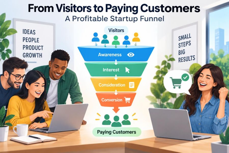 🚀 Inside a Profitable Startup Funnel: How Visitors Become Paying Customers