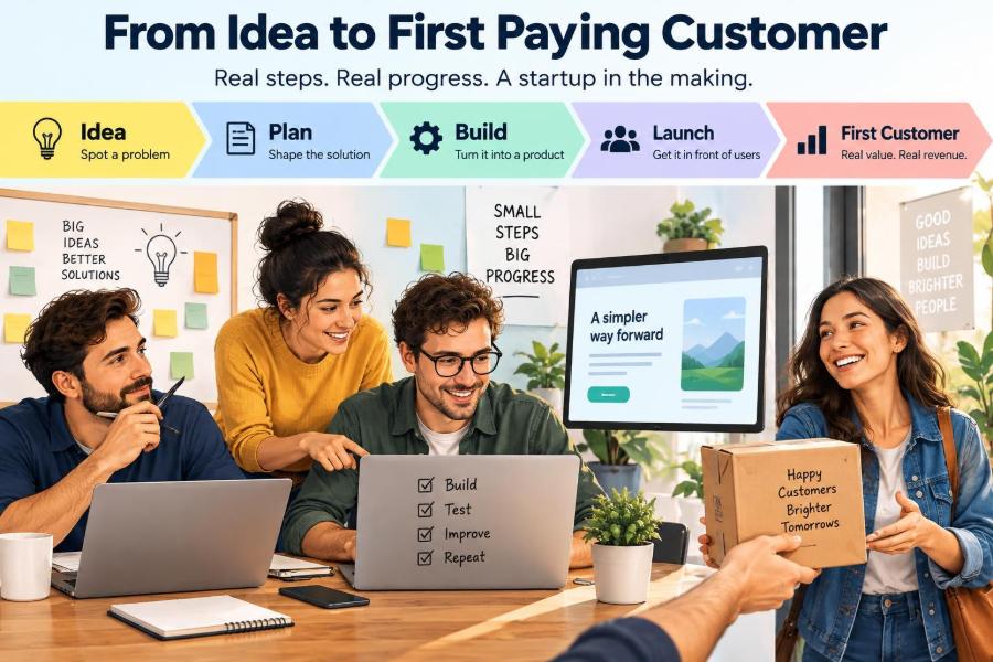 🚀 What Building a Startup Actually Looks Like from Idea to First Paying Customer