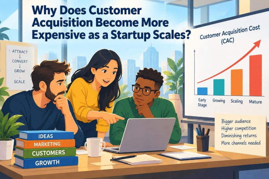 🚀 Why Does Customer Acquisition Become More Expensive as a Startup Scales?