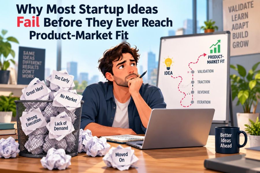 🚀 Why Most Startup Ideas Fail Before They Ever Reach Product-Market Fit