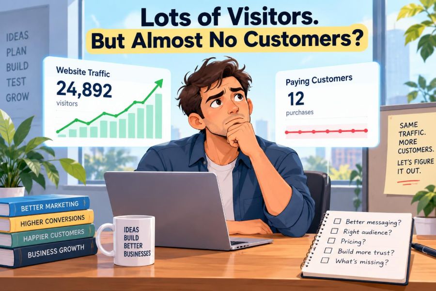 🚀 Why This Problem Happens: What Causes a Startup to Get Traffic but Almost No Paying Customers?